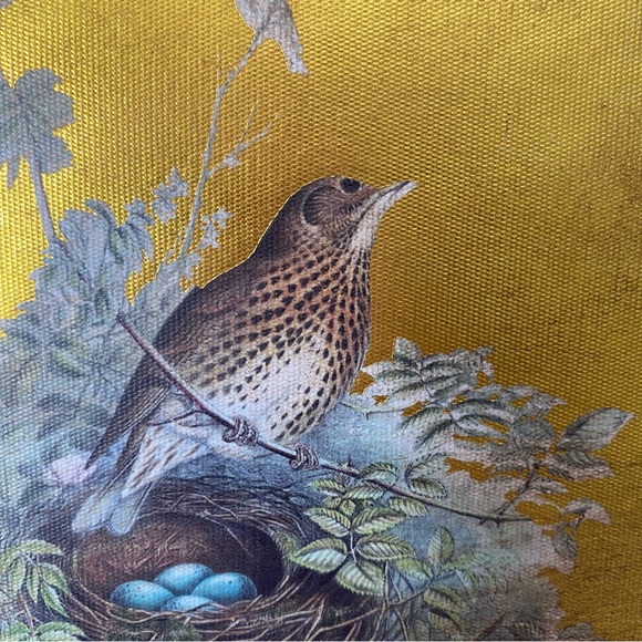 Vintage-Inspired Spotted Songbird Wall Art with Nest - Picture 4 of 10